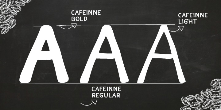 Beispiel einer Caffeine Regular-Schriftart